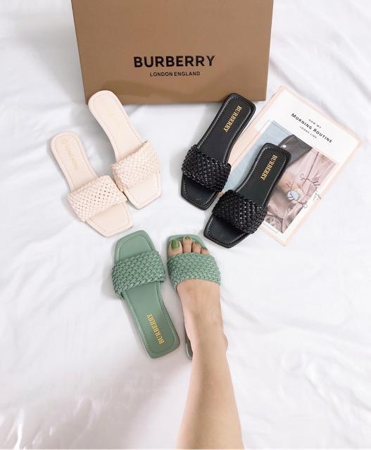 Dép quai bản dây đan da mềm