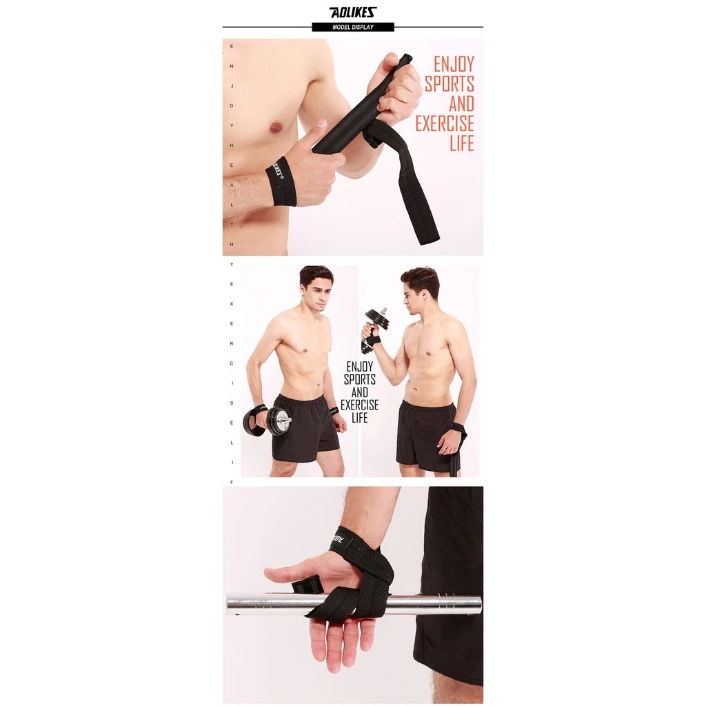Dây kéo lưng, Dây đai cổ tay nâng tạ tập gym  AOLIKES 7635 trợ lực cổ tay sport wrist bands