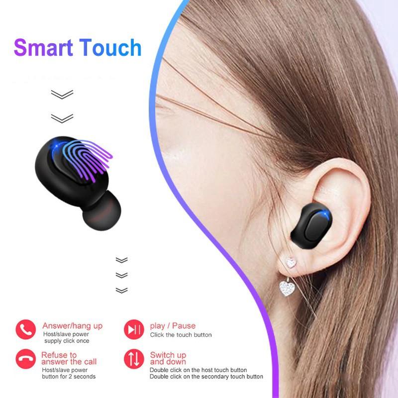 Tai nghe thông minh-Kết nối bluetooth-Cảm biến vân tay-Kháng nước- Âm thanh hay cho samsung iphone ...- Mã số L21