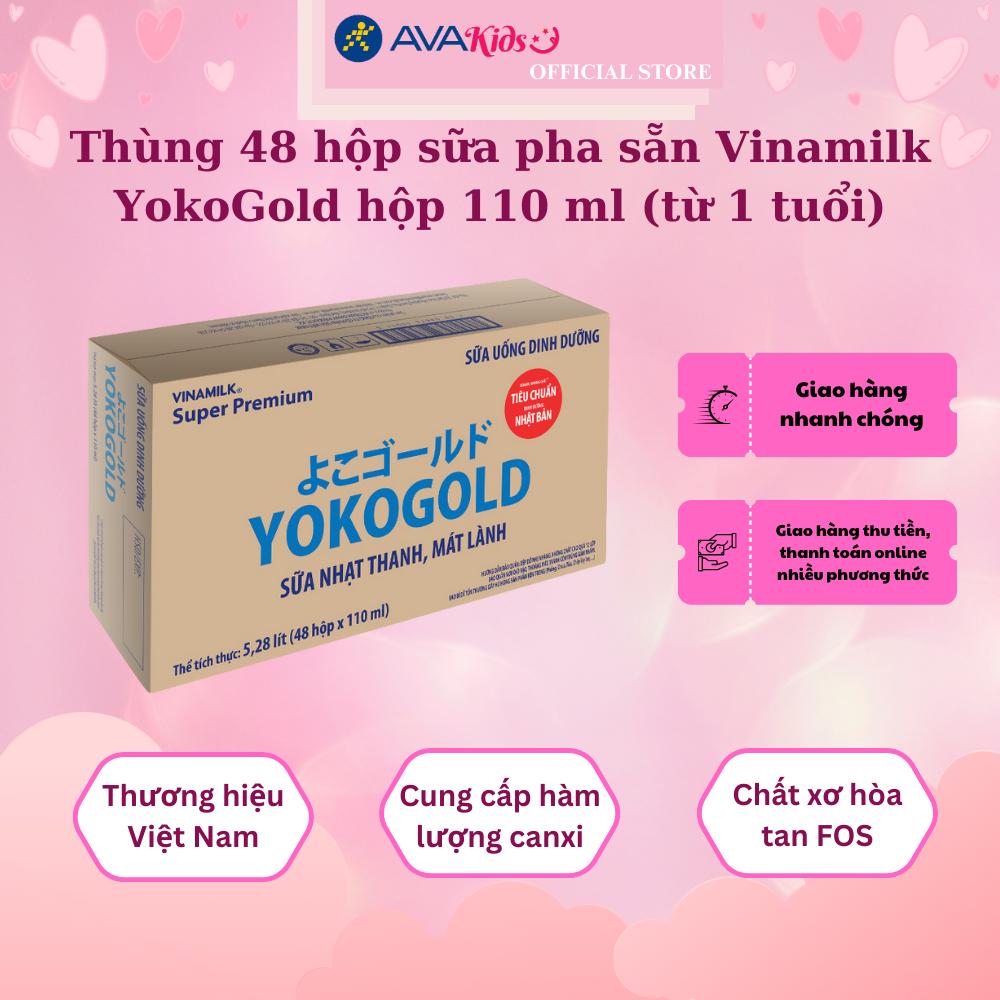 Thùng 48 hộp sữa pha sẵn Vinamilk YokoGold hộp 110 ml (từ 1 tuổi)