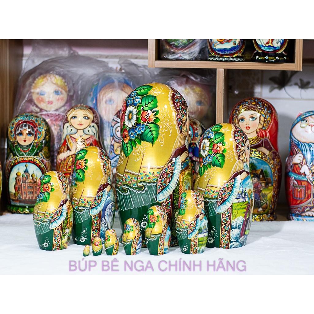 BỘ BÚP BÊ NGA CAO CẤP 10 LỚP 26CM HOA VĂN "CHUYỆN CỔ TÍCH VUA SALTAN" CCUWJC ĐẸP MẮT, SANG TRỌNG VÀ ĐỘC ĐÁO