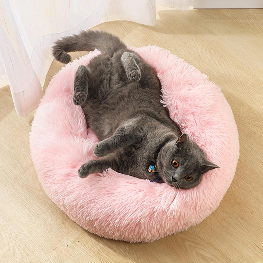 Pet Dog Sleeping Bed Indoor Pet Round Cozy Comfort Bed Nest  Pink-40cm