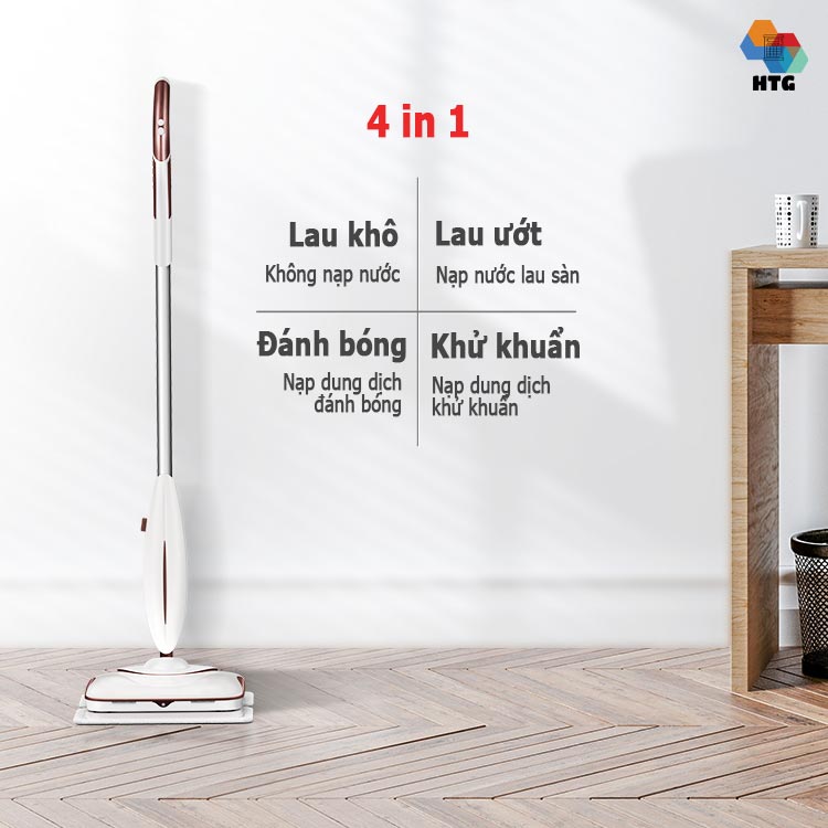 Máy lau nhà cầm tay không dây Sawadaki X3 công nghệ trợ lực rung lau tần số 900 lần/phút làm sạch sâu, điều khiển phun xịt nước sạch dung tích 150ml, hàng chính hãng