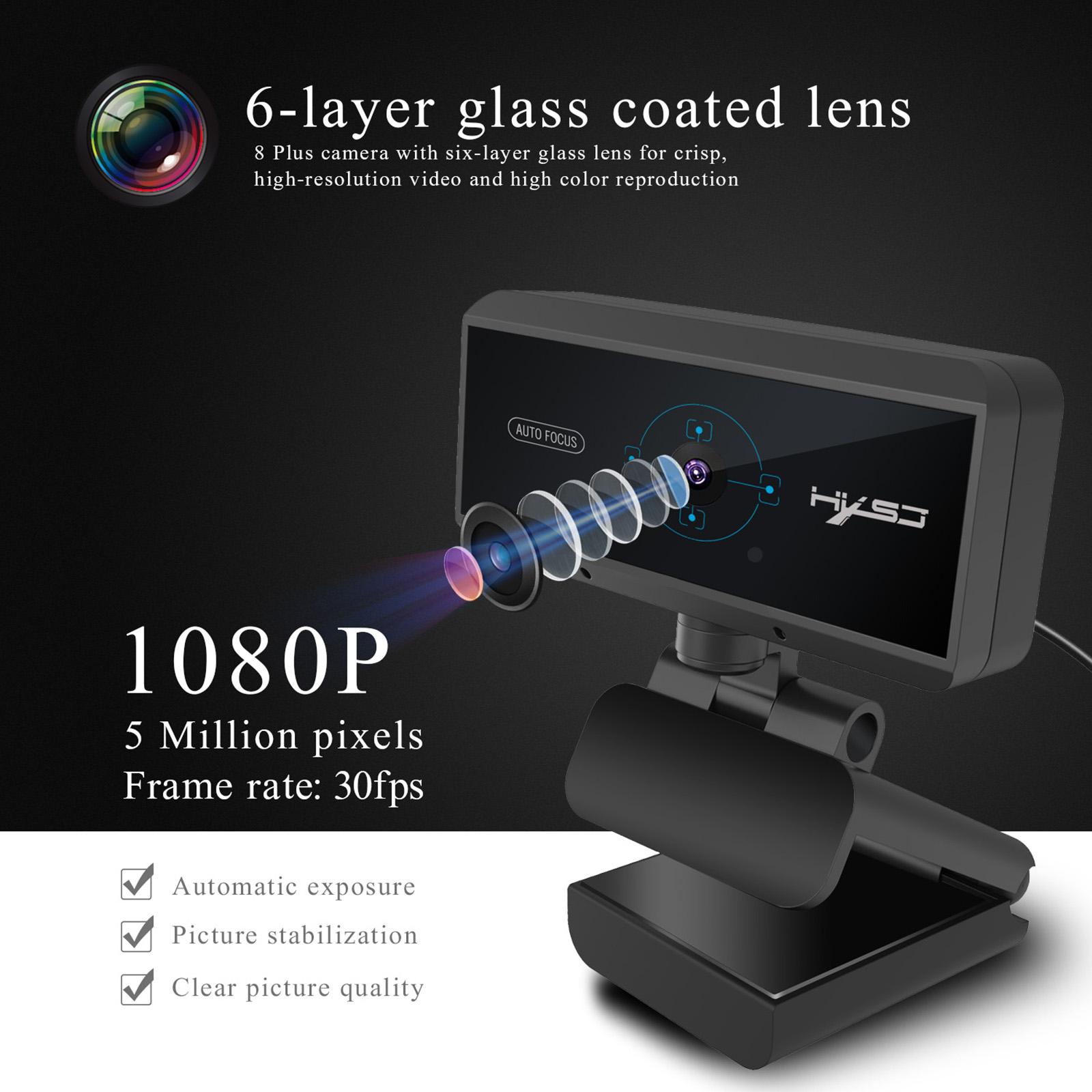 USB Webcam with Microphone for Computer PC Laptop Desktop