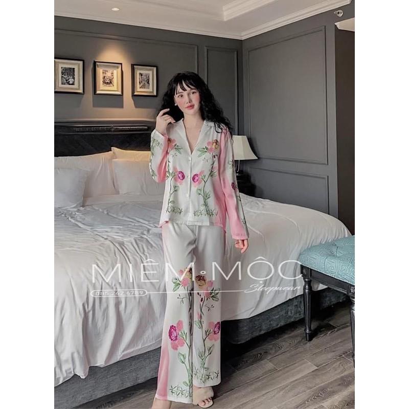 BỘ PIJAMA DÀI HOA XINH CAO CẤP