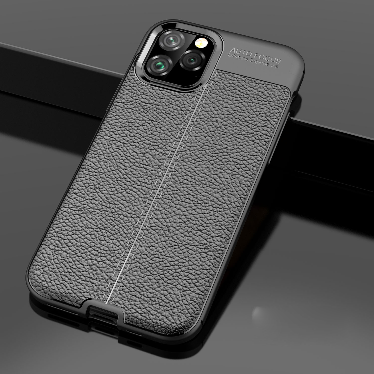 Ốp lưng Auto Focus silicon giả da, chống sốc cho iPhone 11 Pro/11 Pro Max - Hàng chính hãng