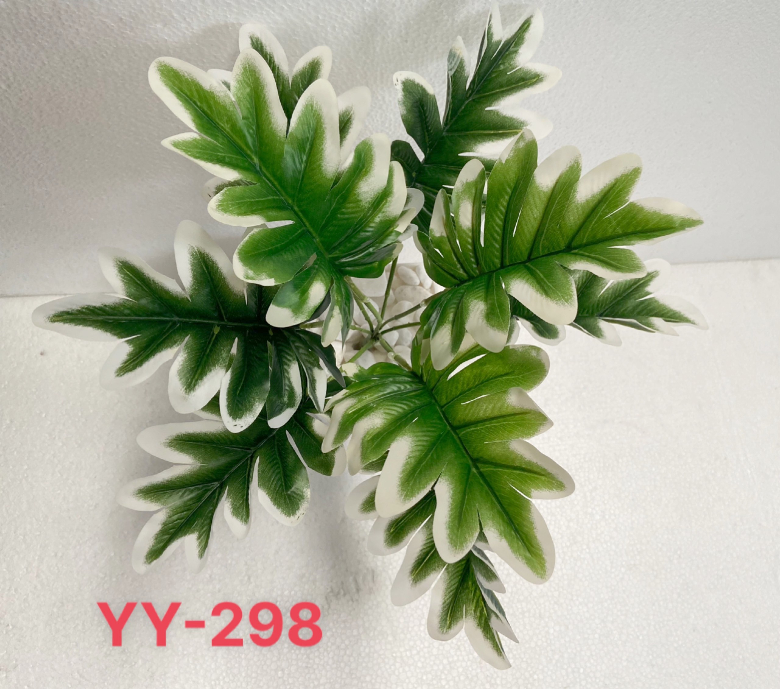 Cây giả trang trí, cây trầu bà thanh xuân, cây trầu bà chân vịt, 9 lá, 32 - 36cm