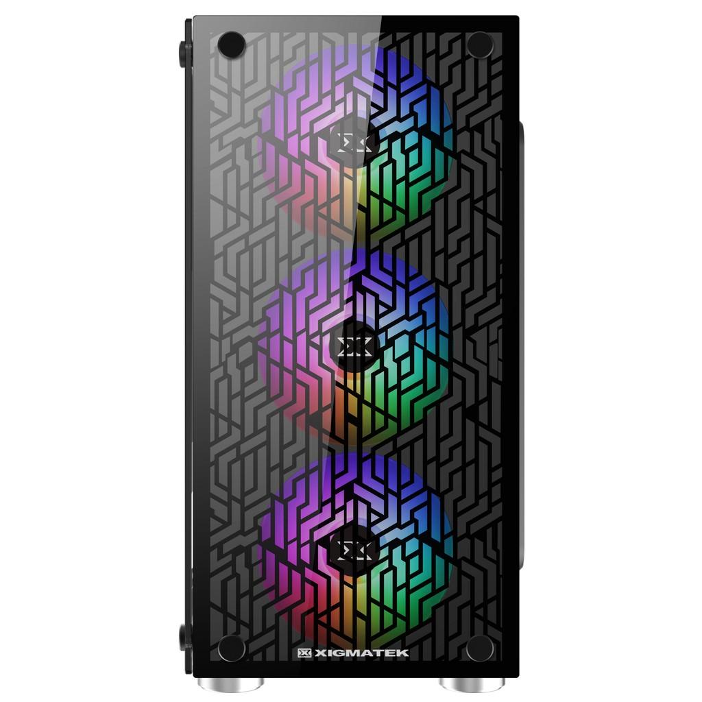 Vỏ cây máy tính Xigmatek NYX 3F ( sẵn 3 Fan RGB, 2 mặt kính cường lực, mATX) - HÀNG CHÍNH HÃNG