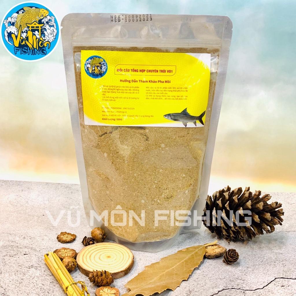 Mồi Câu Cá TRÔI Tổng Hợp Siêu Nhạy V01 gói 500g | Thính Dụ Cá Trôi, Trắm, Chép - Vũ Môn Fishing