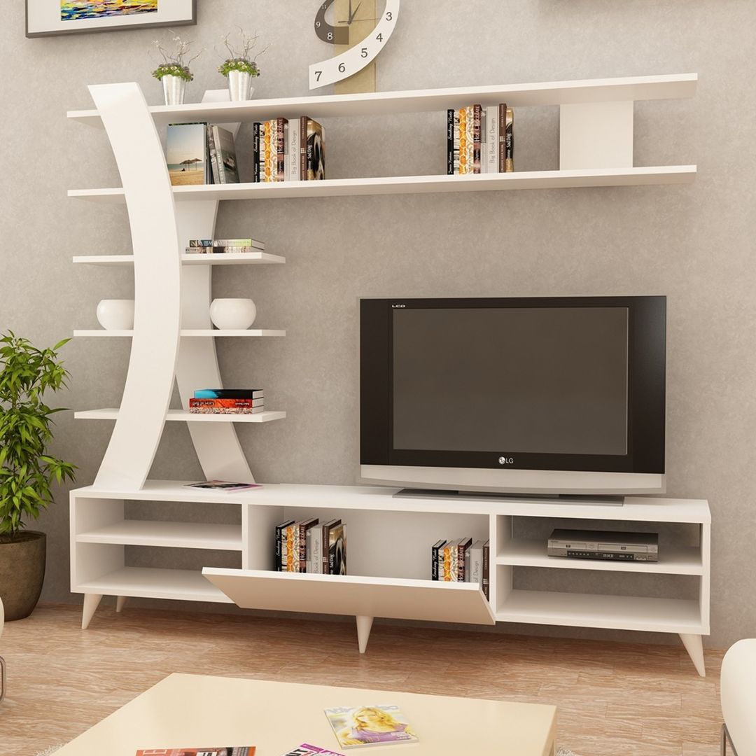 Kệ tivi gỗ hiện đại SMLIFE Treebay | Gỗ MDF dày 17mm chống ẩm | D180xR30xC160cm