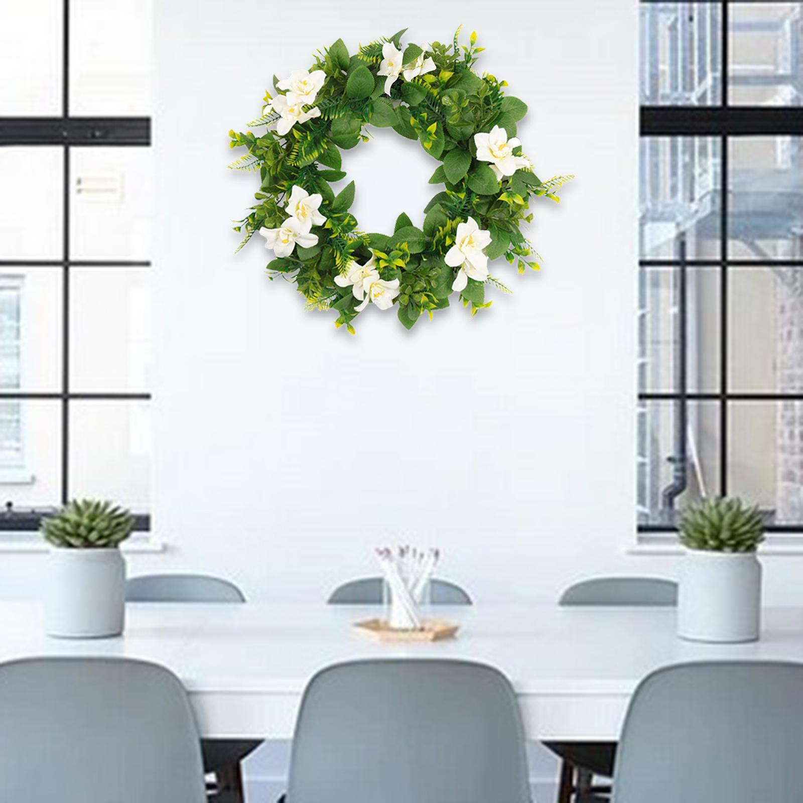 Artificial Flower Wreath for Front Door Floral Wreath for White