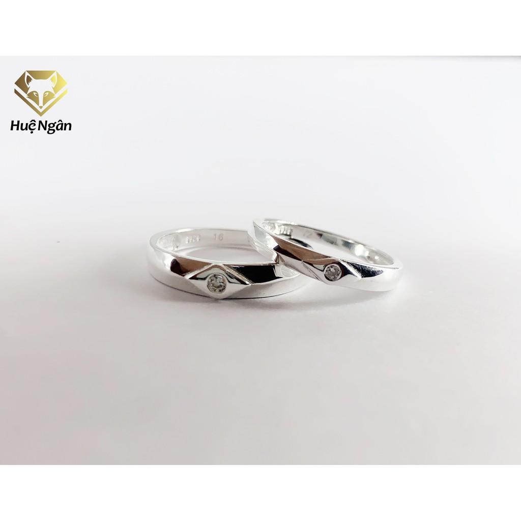 Nhẫn đôi bạc Ý 925 Huệ Ngân - Mắt Ngọc RR1130