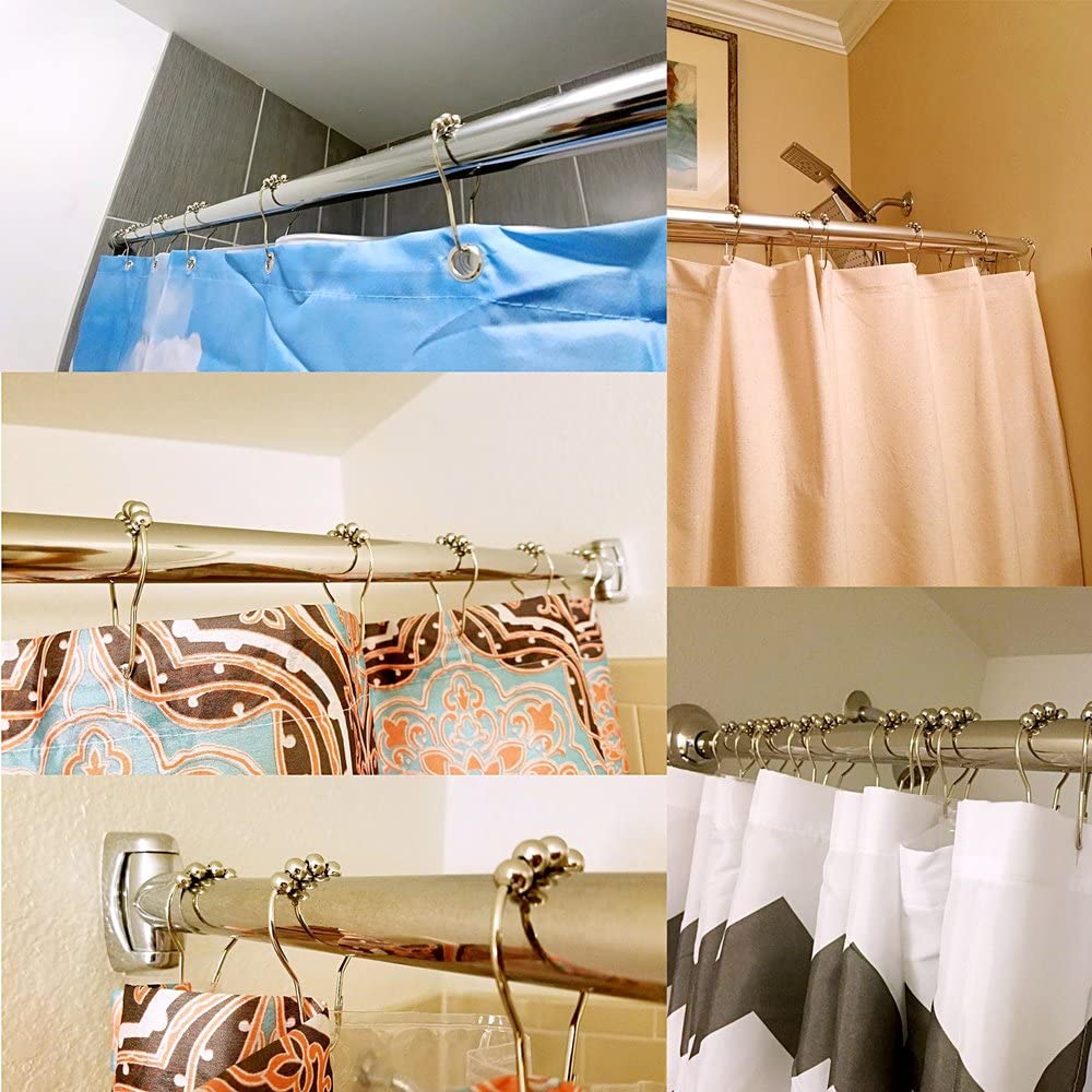 Bộ móc rèm cao cấp có con lăn bằng thép không rỉ dùng treo rèm cho phòng khách, phòng ngủ, nhà tắm (12 móc/1 bộ)
