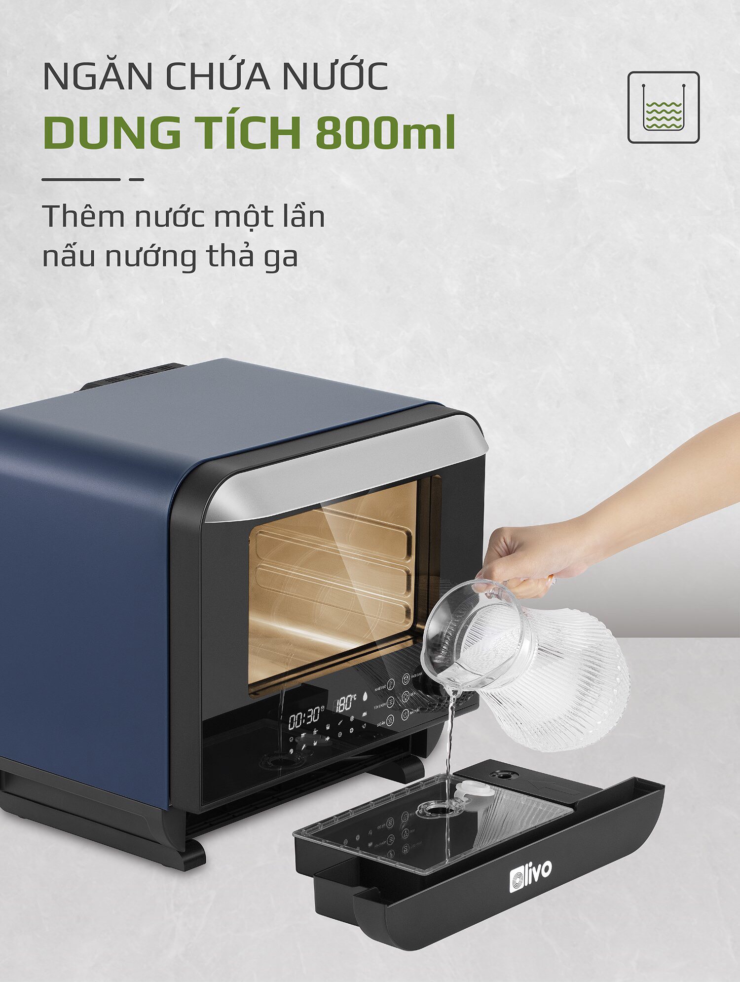 Nồi Chiên Hơi Nước OLIVO SF18 - 50 Chức Năng - Dung Tích 18L - Công Suất 2450W - Thương Hiệu Mỹ - Hàng Chính Hãng