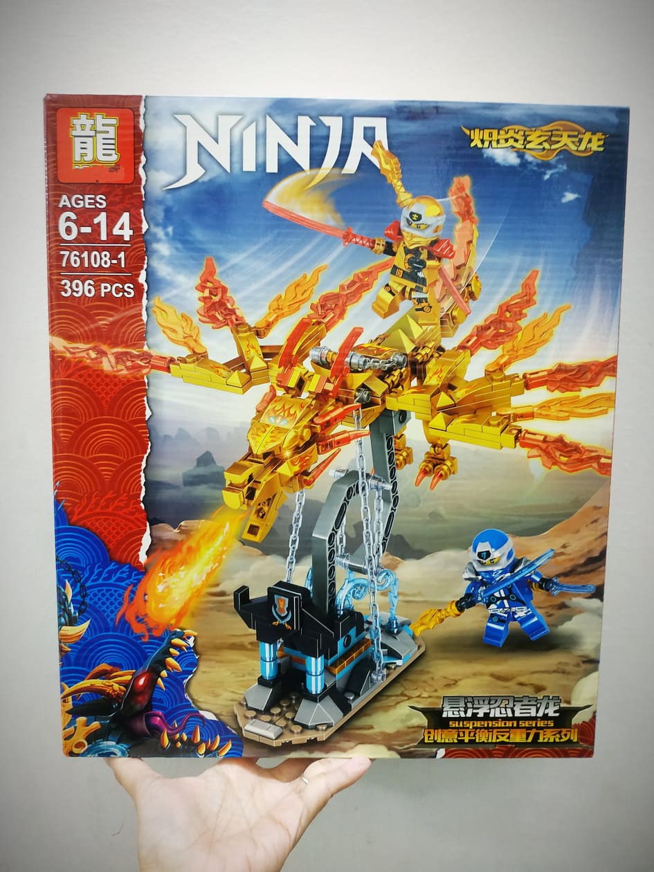 Bộ đồ chơi xếp hình, lắp ráp Ninja Rồng bay siêu cấp nhiều màu