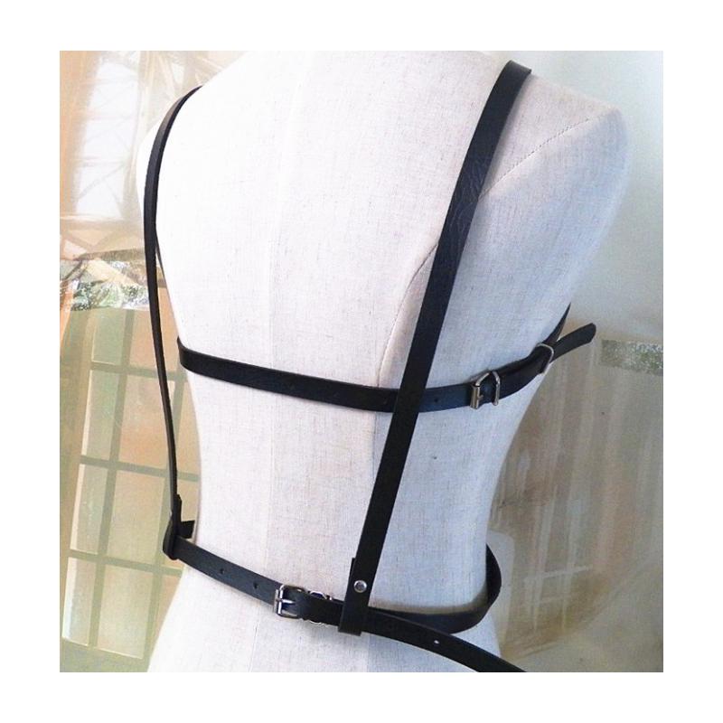 Người Phụ Nữ Pentagram Phong Cách Punk Da PU Dây Áo Ngực Thắt Lưng Cơ Thể Mối Ràng Buộc Caged Áo Bralette Gothic Áo Ngực Garters