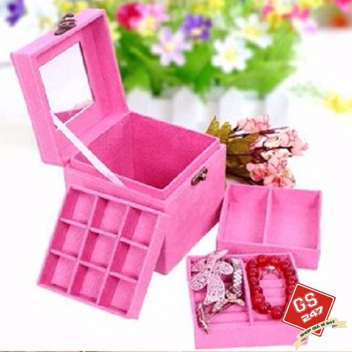 Hộp Đựng Trang Sức 3 Ngăn Xinh Xắn