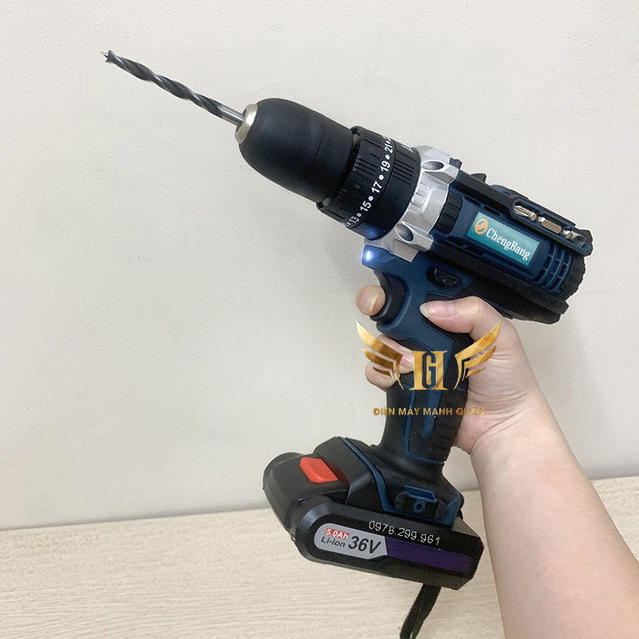 Máy Khoan Pin Bắn Vít 36V - 2 Pin Chuẩn - Full Phụ Kiện 24 Chi Tiết - 100% Lõi Đồng