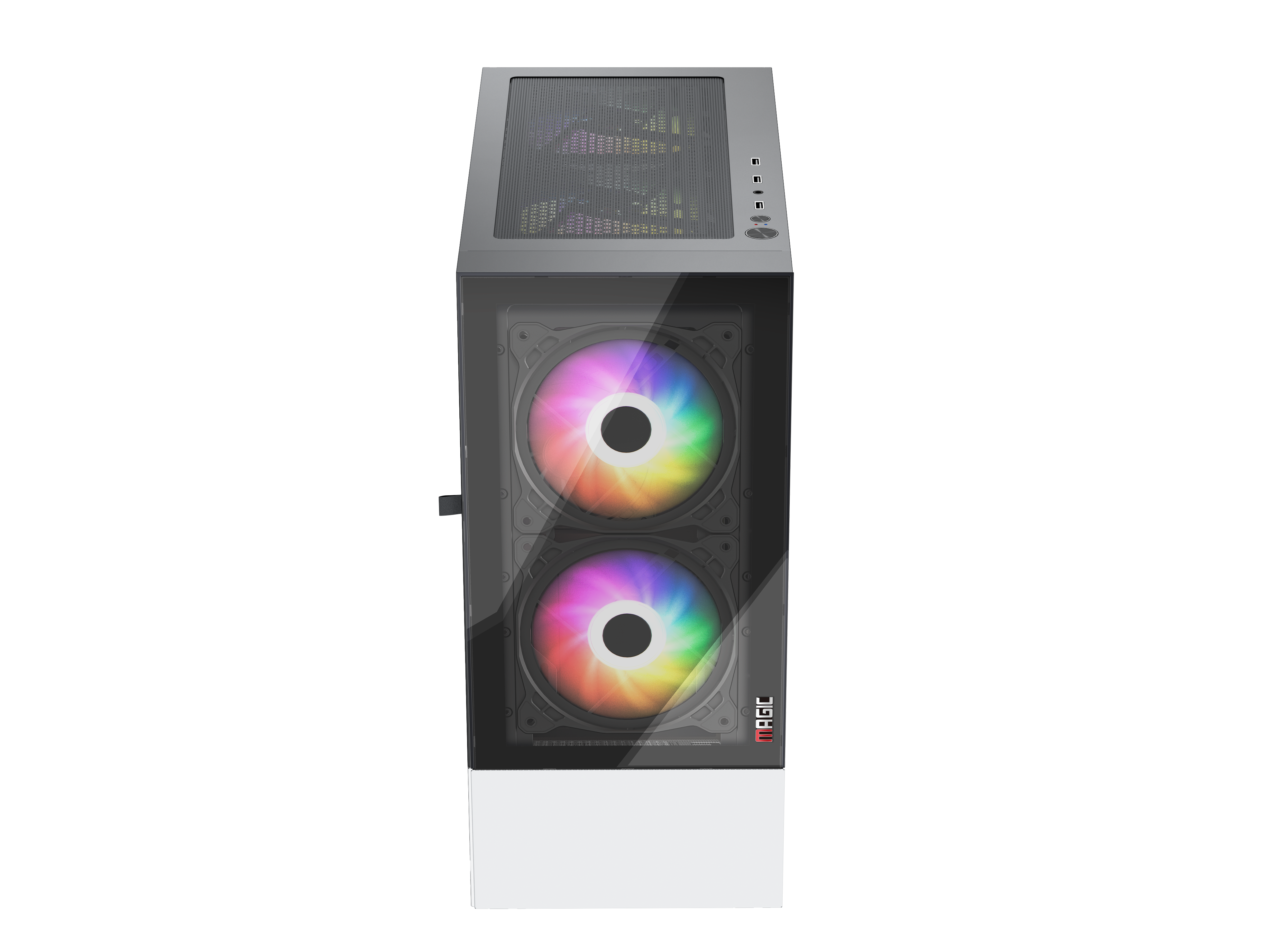 CASE MAGIC GM-04 BLACK AND WHITE GLASS 3 FAN (ATX) - Hàng chính hãng