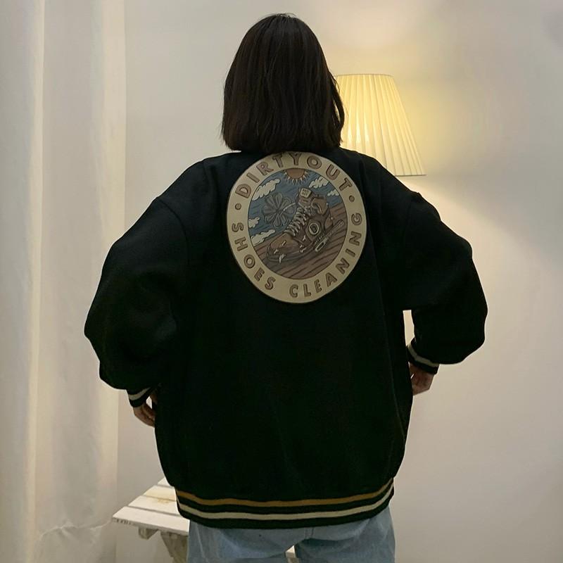 Áo bomber nữ form rộng, áo khoác nữ bóng chày form rộng mặc nhà đi chơi đi học oversize thời trang ulzzang hàn quốc