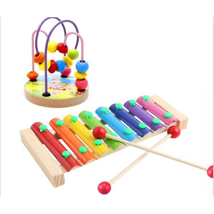 Bộ 2 Món Đồ Chơi Gỗ Thông Minh An Toàn Cho Bé