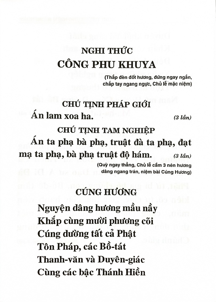 Nghi Thức Tụng Niệm Hàng Ngày