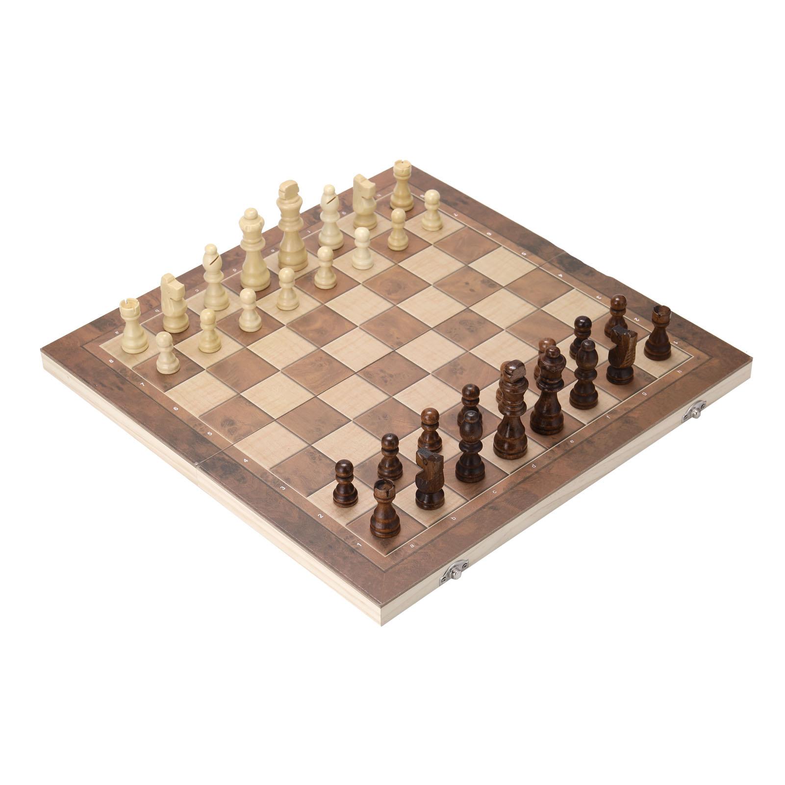 Bộ Đồ Chơi Cờ Vua Trí Tuệ 3 Trong 1 Bằng Gỗ Kiểu Dáng Sang Trọng Folding Chess Board