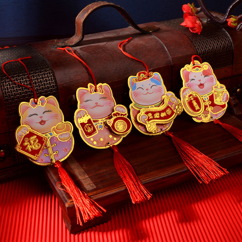 Set 5 Dây Treo Mèo Thần Tài Trang Trí Tết Phong Thủy Đón Tài Lộc