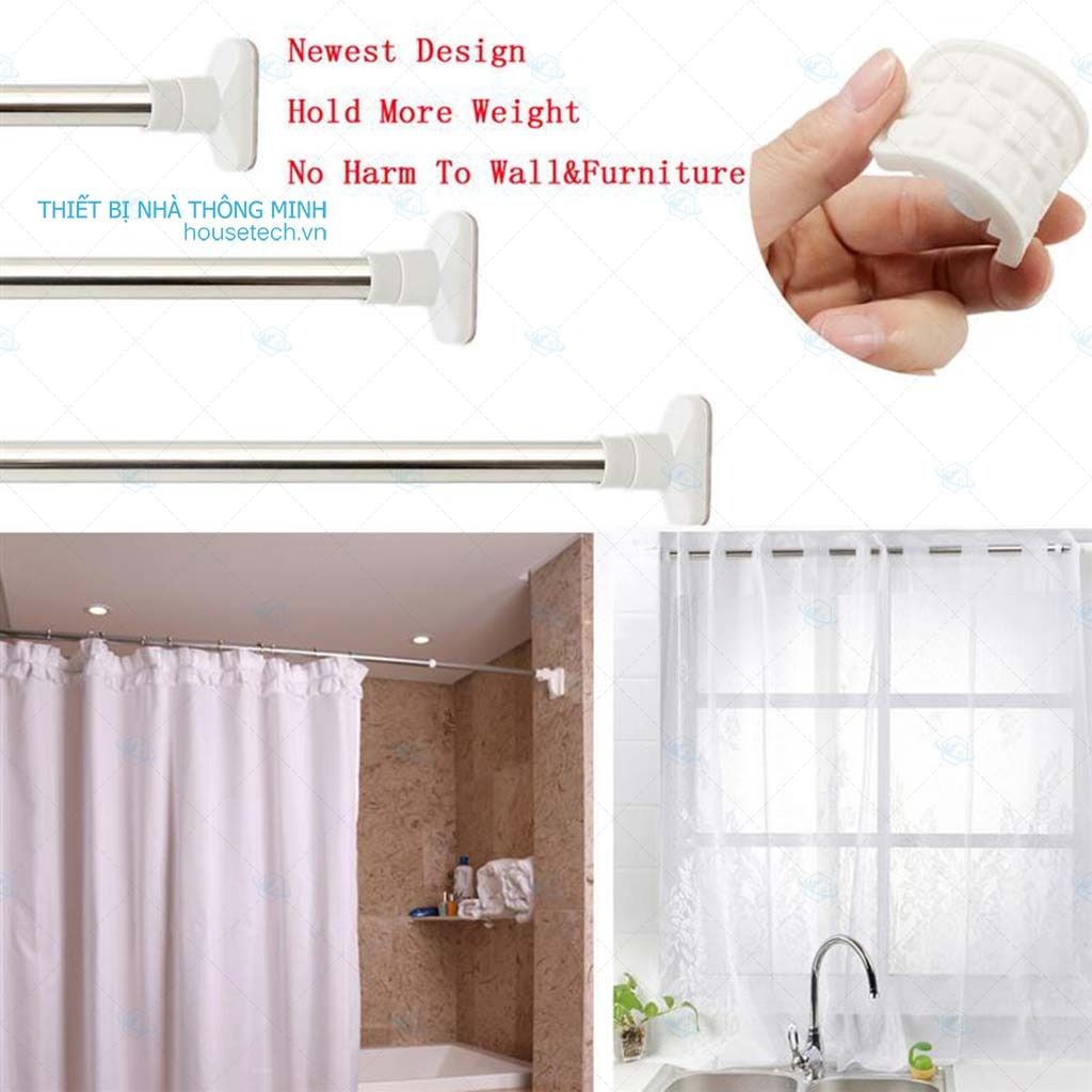 Thanh treo rèm không cần khoan tường , treo quần áo , treo rèm cửa Housetech HT03
