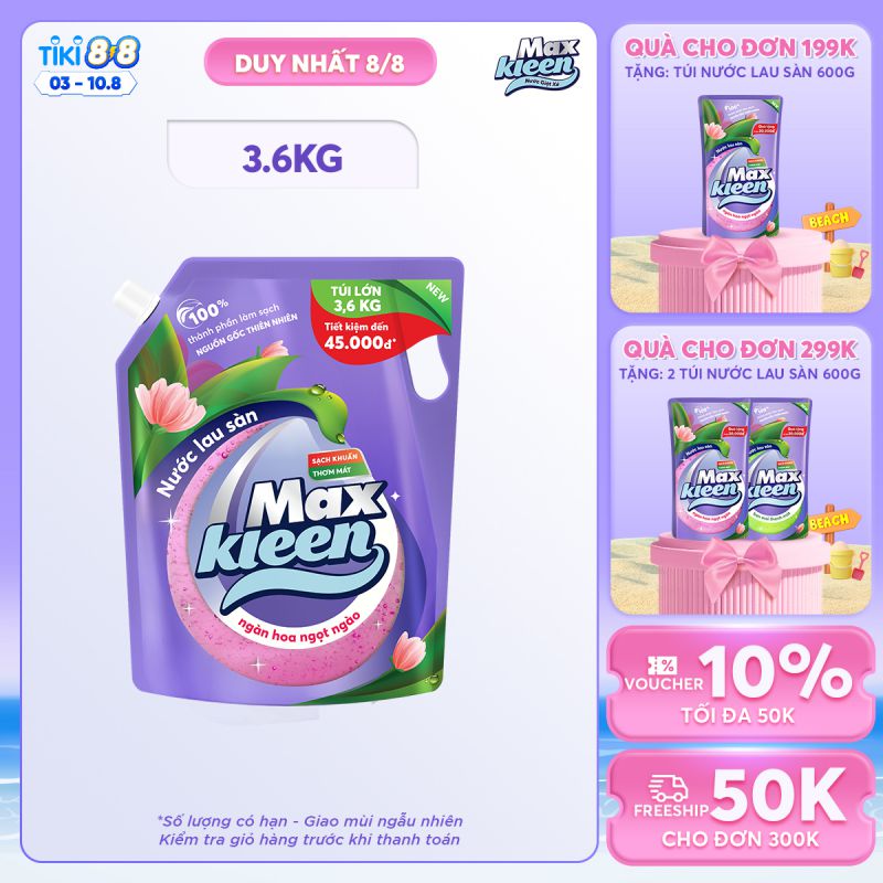 Túi Nước Lau Sàn MaxKleen 3.6kg - Ngàn Hoa Ngọt Ngào