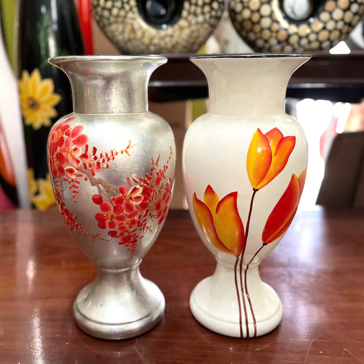 Bình hoa sơn mài Thanh Bình Lê - Mã B36 size 32x15 cm cao cấp dùng để cắm hoa, trang trí, làm quà tặng