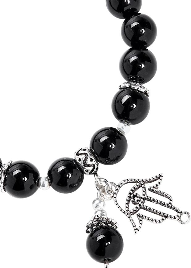 Vòng Tay Đá Obsidian Mix Charm Ngọc Quý Gemstones VT9