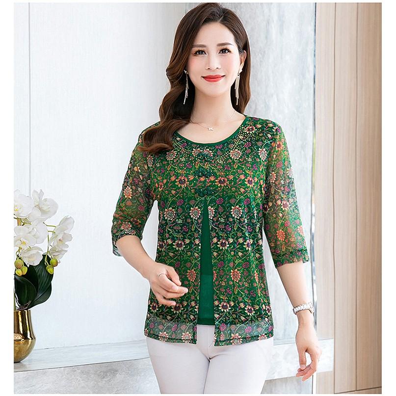 Áo sơ mi cho mẹ cho bà 2 tà đẹp