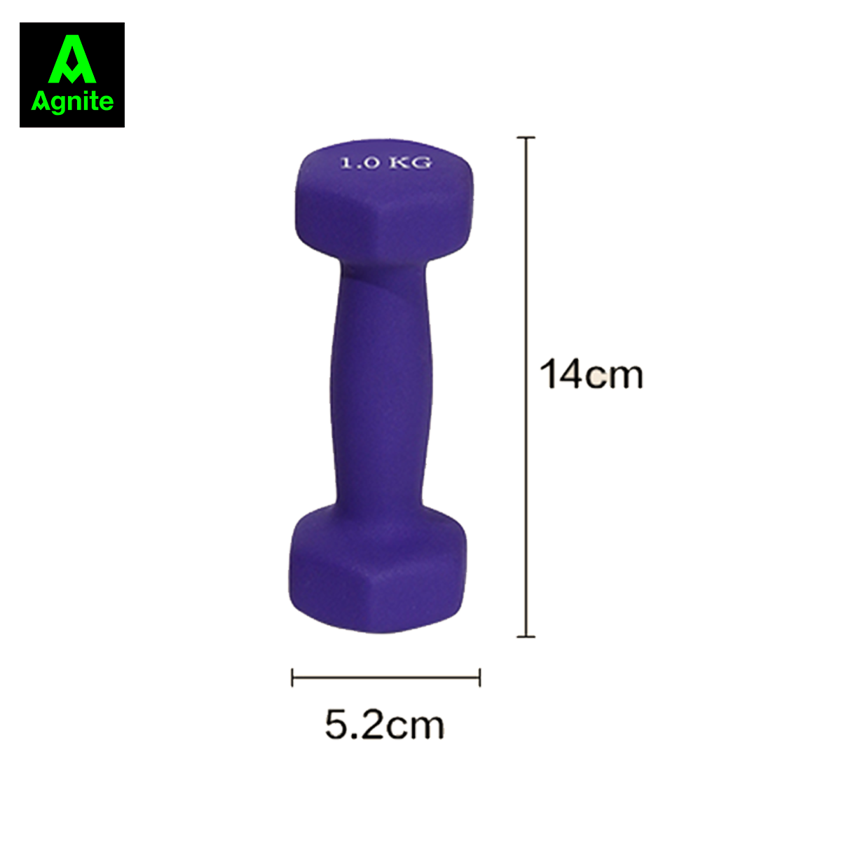 Tạ tay nam nữ nhiều mức chính hãng Agnite - PVC bọc gang siêu bền - dụng cụ hỗ trợ gym, pilates - ER081/ER082/ER083