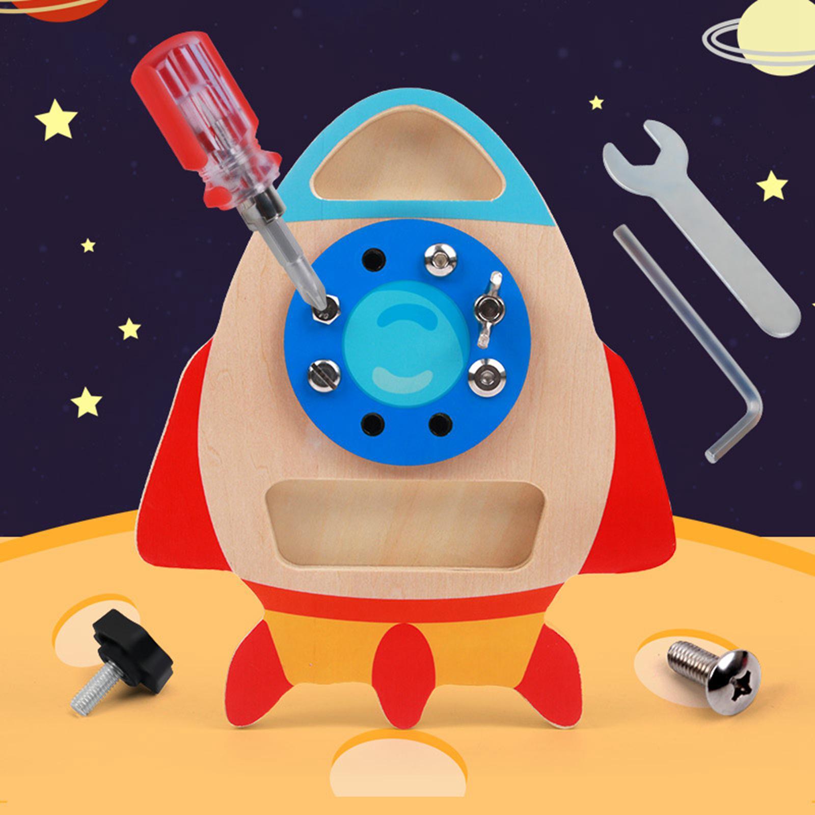 Rocket Shaped Screwdriver Board Set Develop Fine Motor Skills for Children