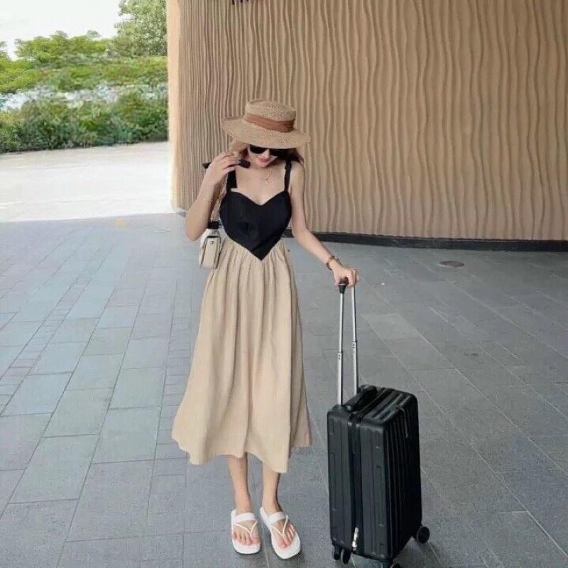 ĐẦM PHỐI XOÈ NHÚN EO MOOCKING SAU LƯNG