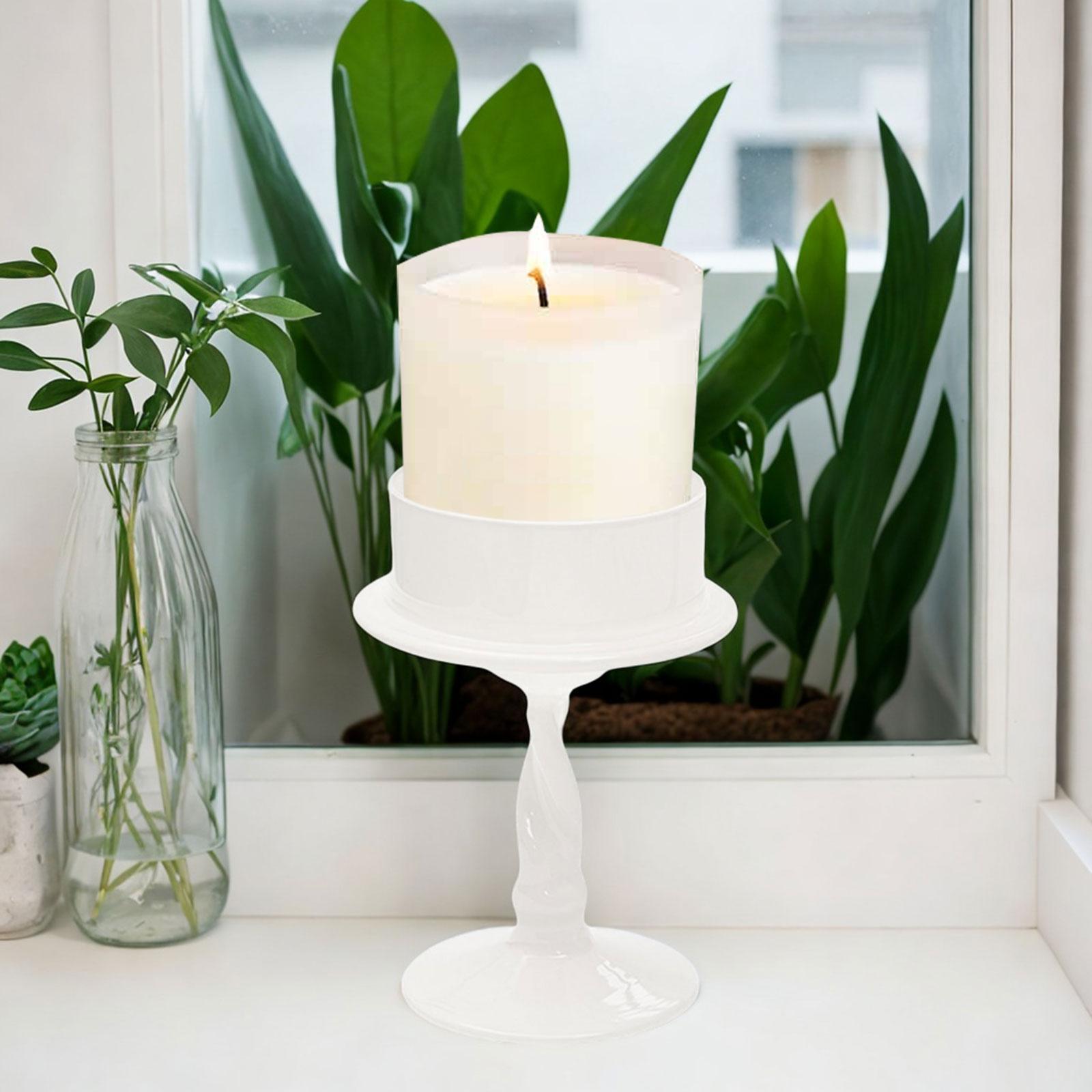 Glass Candlestick Holder, Pillar Candle Holder, Dining Table Centerpieces Tealight Stand Candle Stand, for Harvest Festival Party Decoration