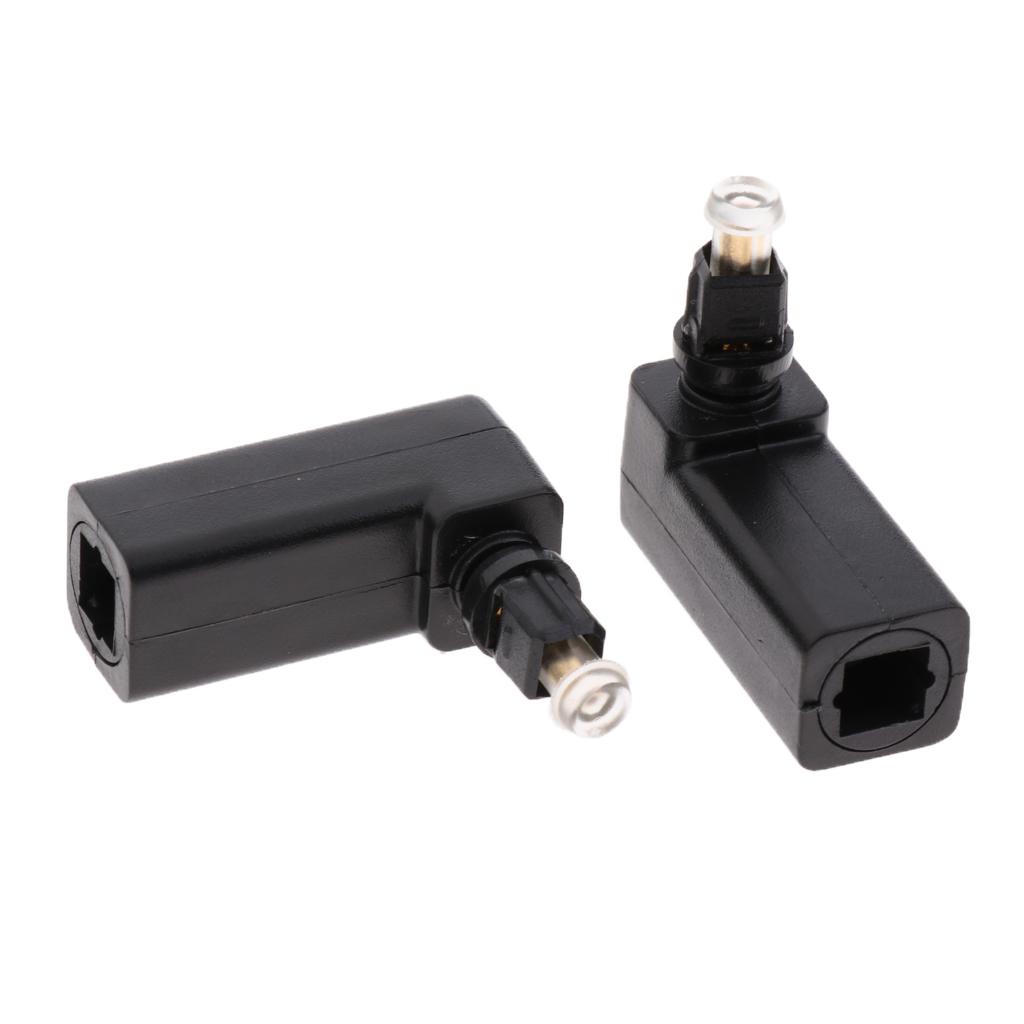 2 Female to Optical 3.5mm Mini-Plug Right Angle 90 Degree Adapter