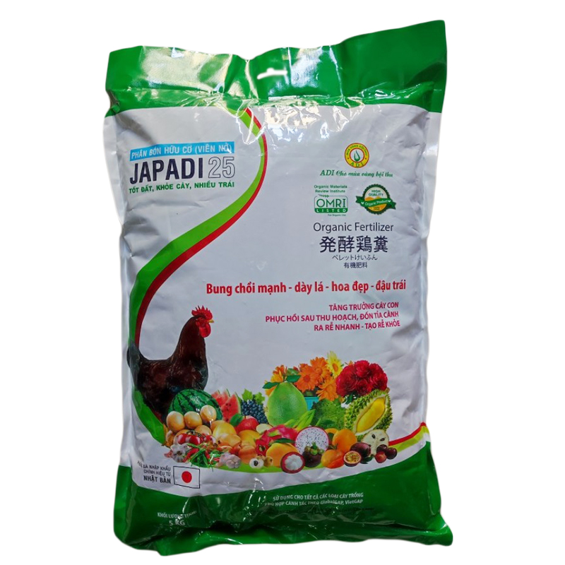 Phân gà hữu cơ viên nở Nhật Bản JAPADI - Túi 5kg