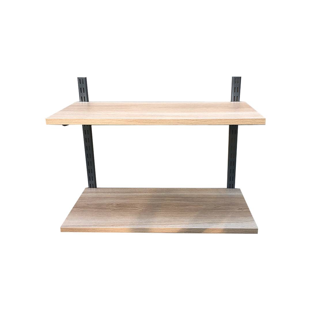 Kệ Ray Tường SMLIFE Railshelf 2 Tầng H60cm - Kệ Sách Treo Tường Tùy Biến Kích Thước & Vị Trí Hiện Đại Cho Căn Hộ Nhỏ