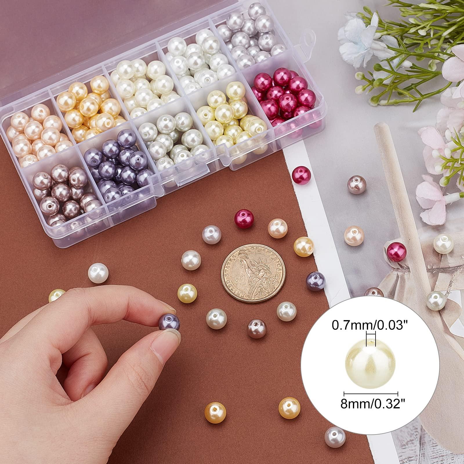 Rất Nhiều Bộ 500 10 Màu Kính Đính Hạt Tròn Mịn Satin Hạt Nhỏ Cho Tự Làm Trang Sức Làm Vòng Cổ Vòng Tay-6MM