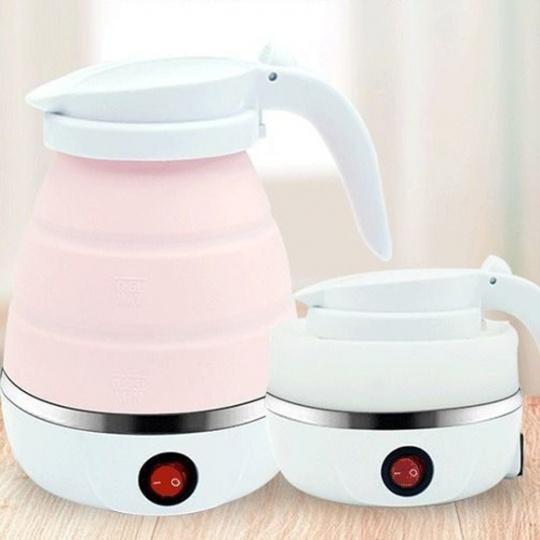 Ấm Đun Nước Siêu Tốc Gấp Gọn Thân Bình Làm Từ Silicon Cao Cấp Dung Tích 600Ml Thiết Kế Mới Lạ Độc Đáo Tiện Dụng