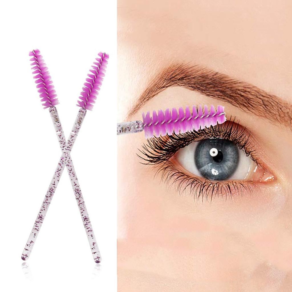 200-pack Eyelash Brush Disposable Mascara Wands Crystal Applicators