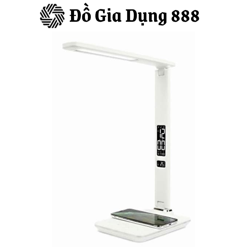 Đèn Bàn Học Sinh Kiêm Sạc Điện Thoại, Sạc Không Dây, Đo Nhiệt Độ, Đồng Hồ Báo Thức Mooaz MLW1, Nội Địa Hàn, BH 12 Tháng