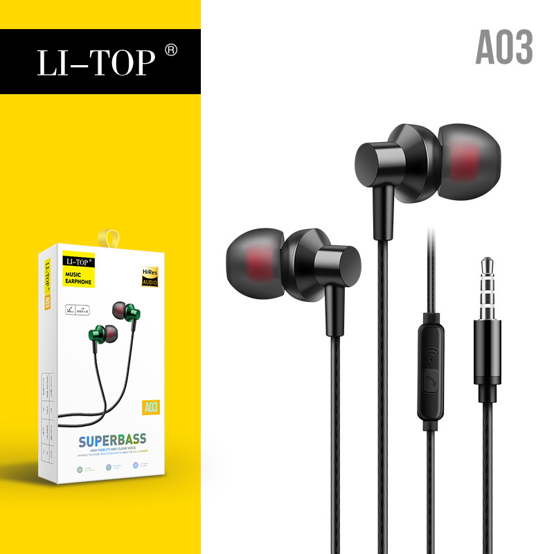 Tai Nghe Nhét Tai Có Dây A03 Vỏ Kim Loại, Bass Mạnh, Có Micro Và Nút Điều Khiển, Jack 3.5mm - miếng lót chuột