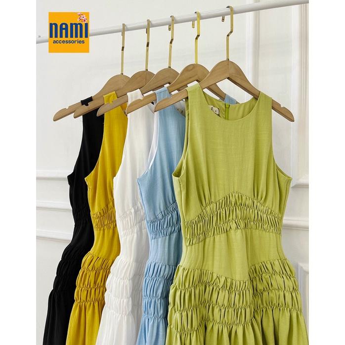 Đầm xoè dáng maxi sát nách nhún chỉ lạ mắt duyên dáng thướt tha - ATNU031