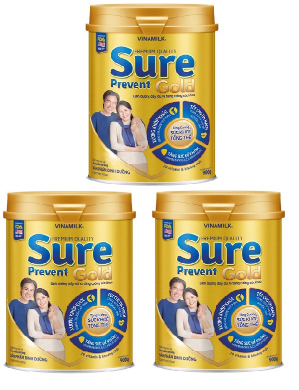 Combo 3 lon Sữa Sure Prevent Gold lon 900g