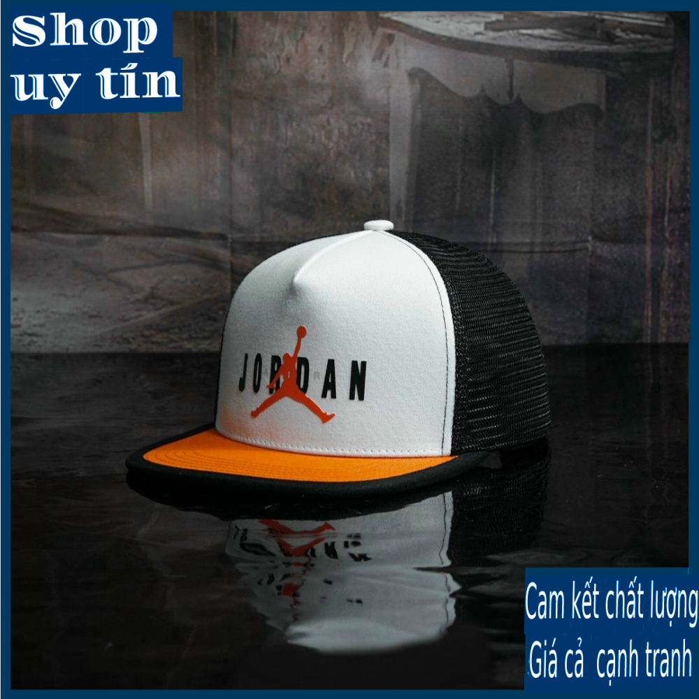 Freeship -  MŨ/NÓN KẾT LƯỠI TRAI SNAPBACK JD TRẮNG PHỐI CAM THỜI TRANG NAM NỮ CAO CẤP