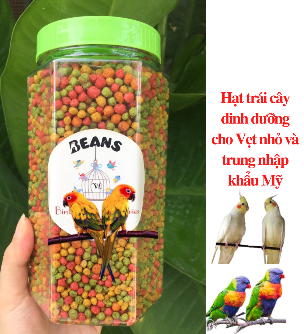1 Hũ Hạt trái cây dinh dưỡng cho Vẹt nhỏ và trung nhập khẩu Mỹ