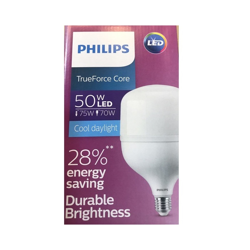 BÓNG  ĐÈN LED TRỤ HI-LUMEN 50W PHILIPS TFORCE CORE ( THAY THẾ BÓNG COMPACT CÔNG SUẤT CAO -  CHỐNG CÔN TRÙNG XÂM NHẬP - TIẾT KIỆM ĐIỆN ) – HÀNG CHÍNH HÃNG